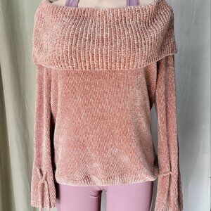 pink shoulder sweater